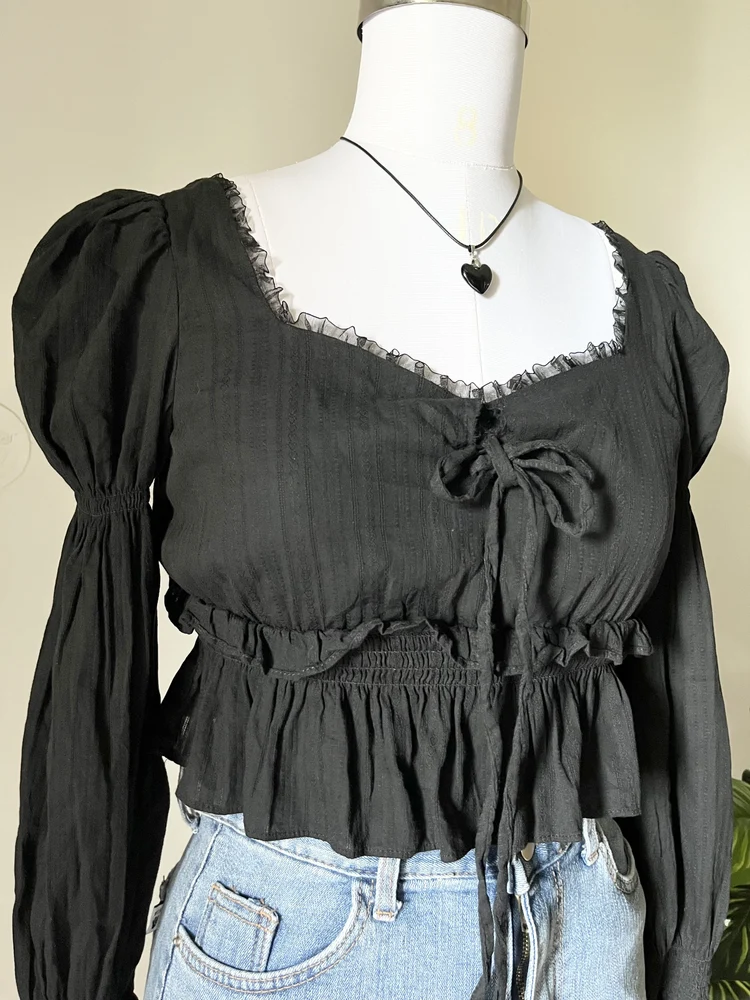 Black Ruffle design top