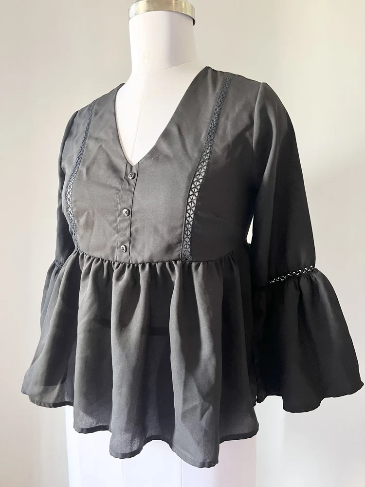 Black peplum top