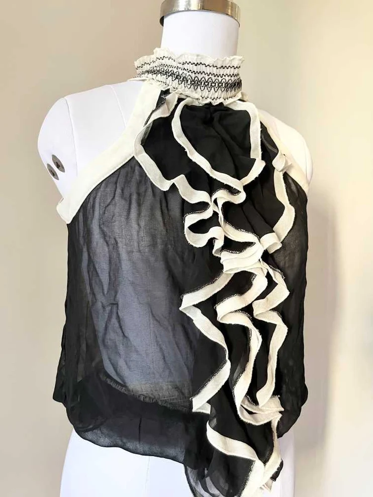 Black frill top 
