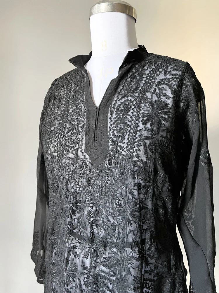 Black chikankari kurti 