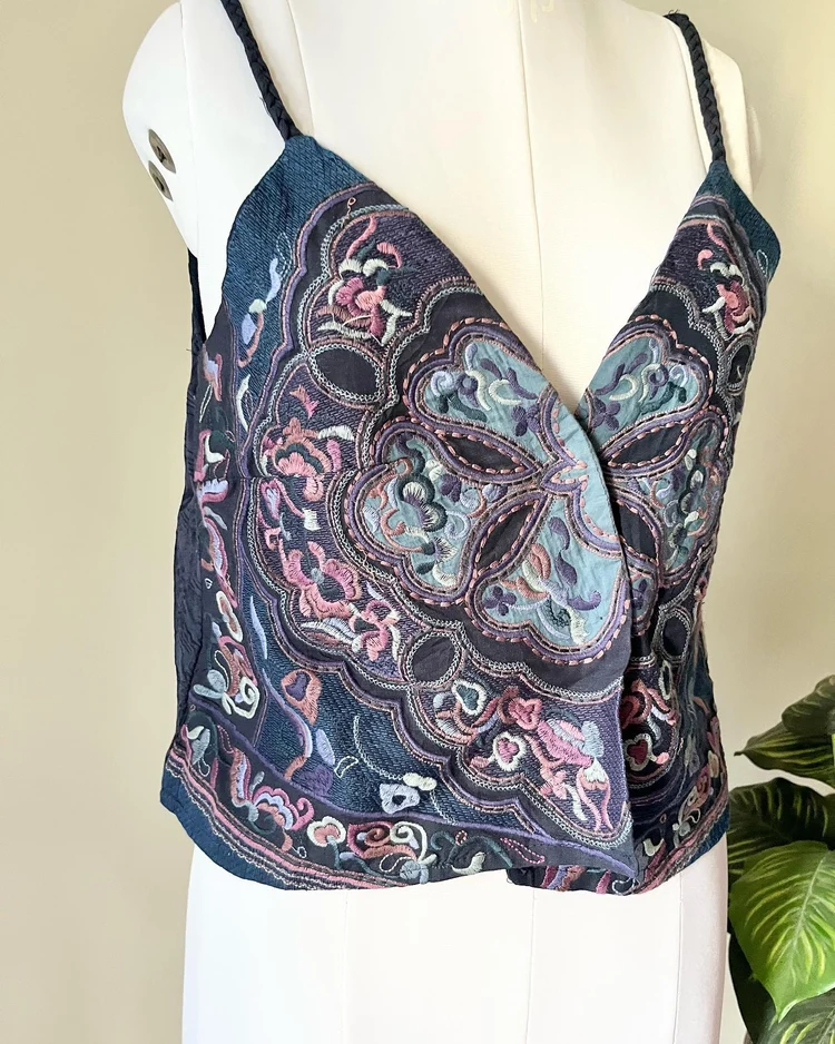 Embroidered vest top 