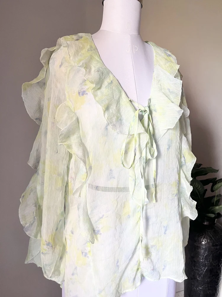 Tie-dye sheer top 
