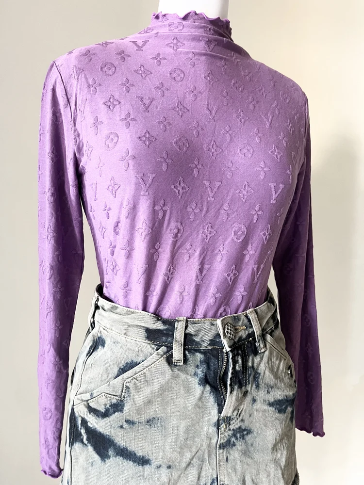 Purple L/V mesh top 
