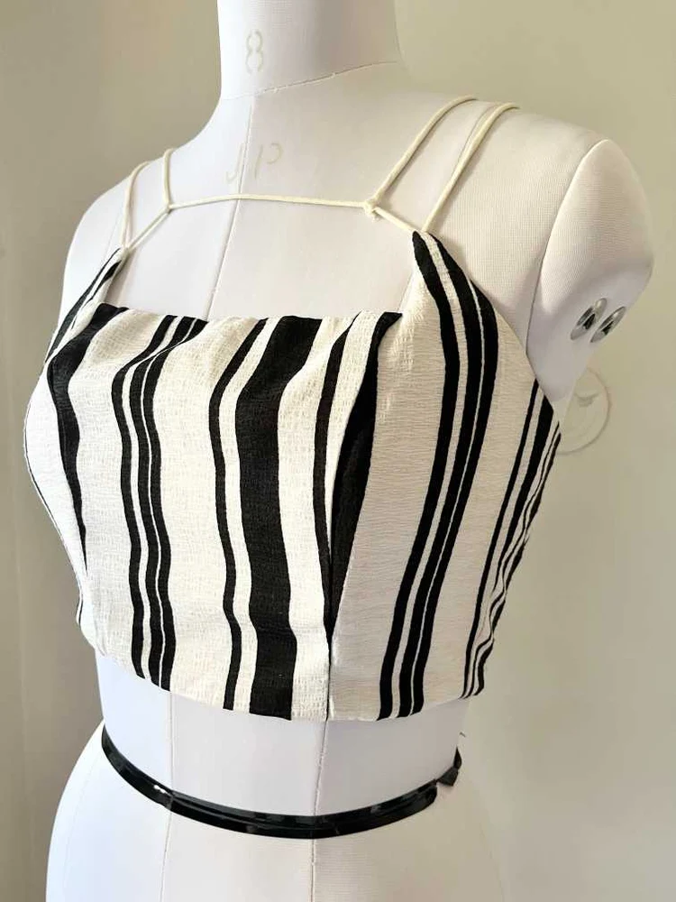 White black stripe top