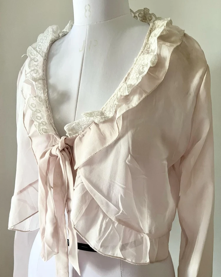 Y2K pink tie-up top 