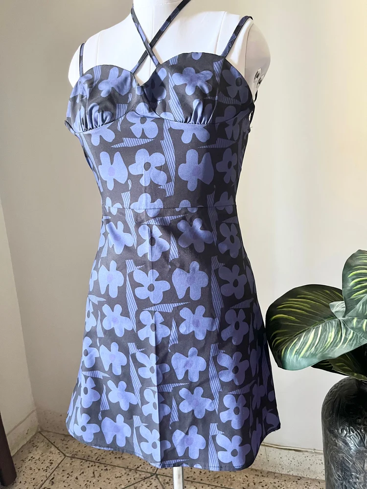 Purple floral dress