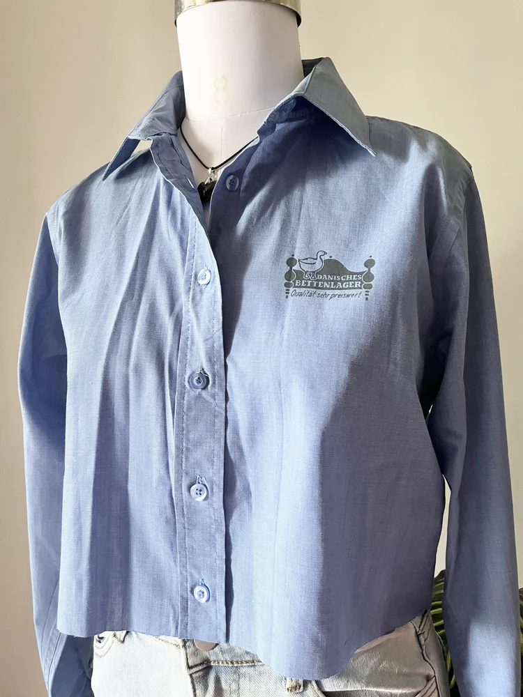 Blue crop shirt