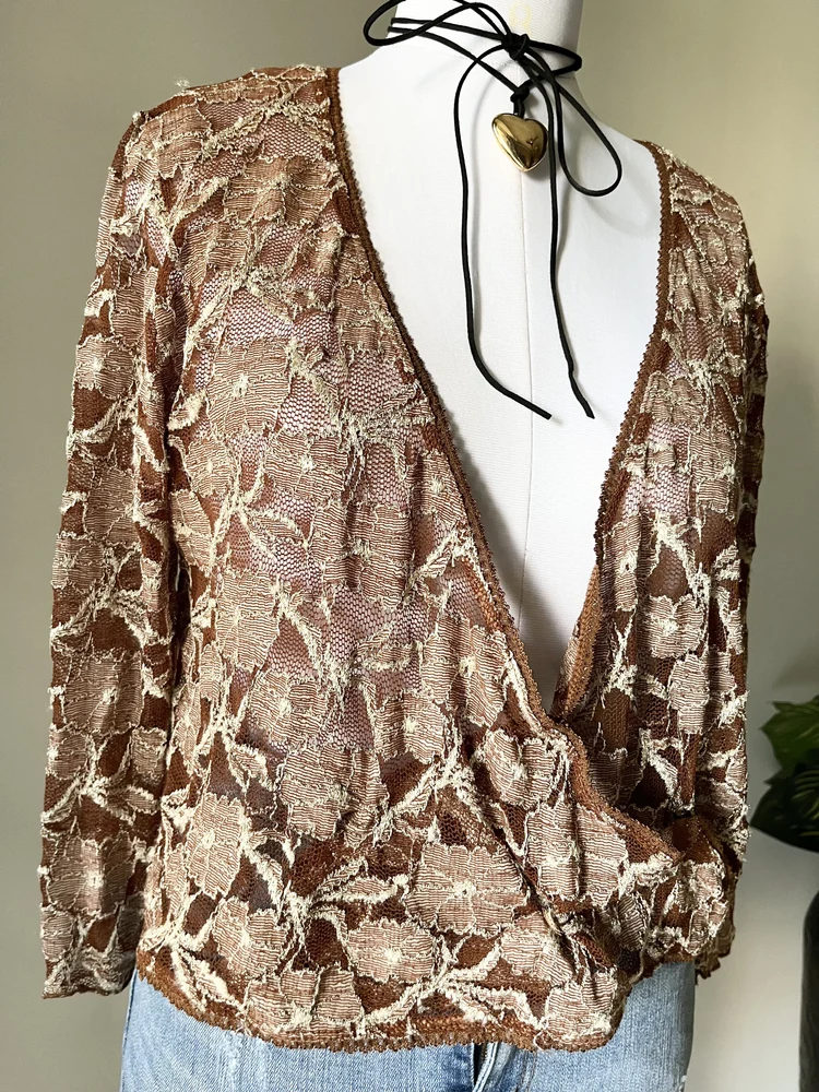 Brown lace top 