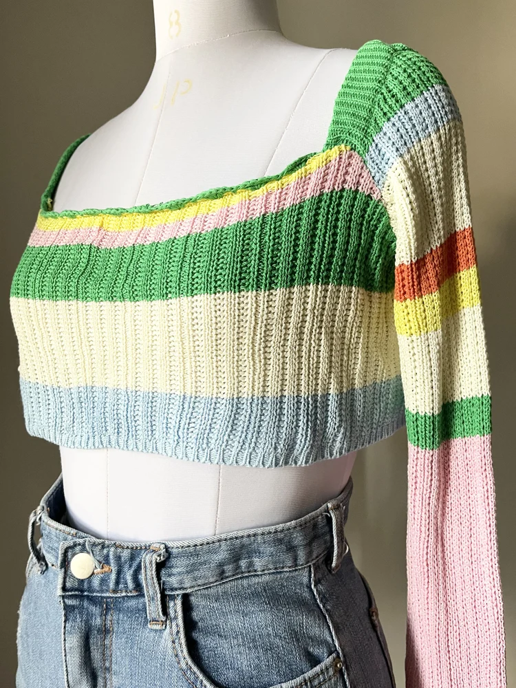 Multicolored rib top 