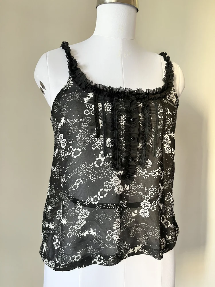 Black floral top 