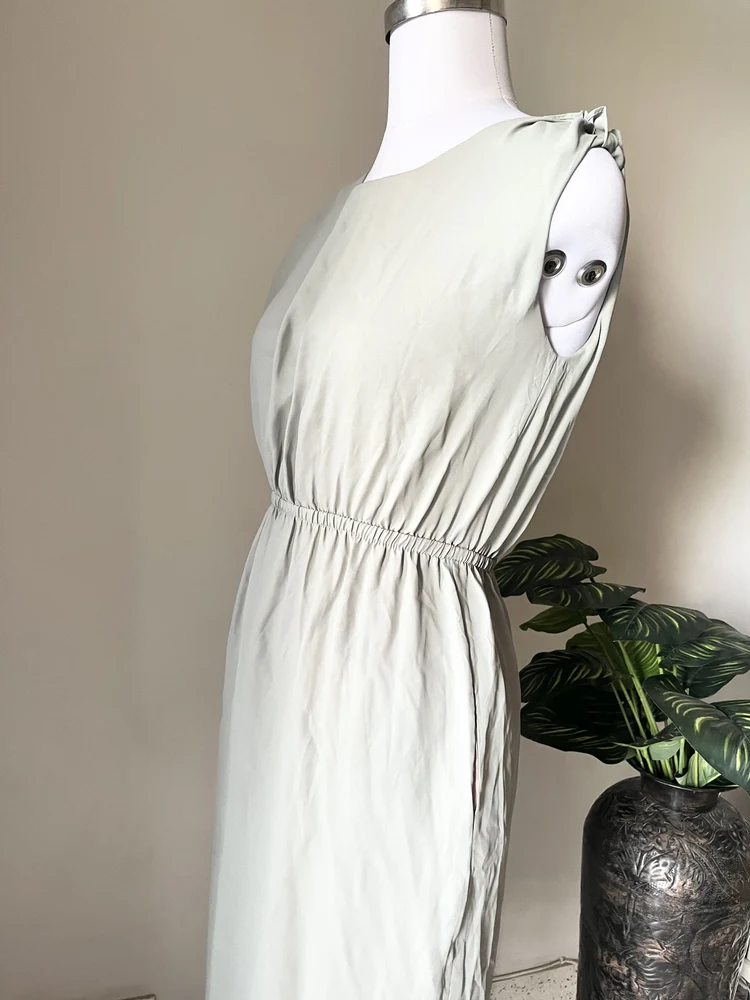 Mint green solid dress 