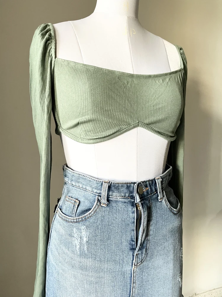 green cutout top 