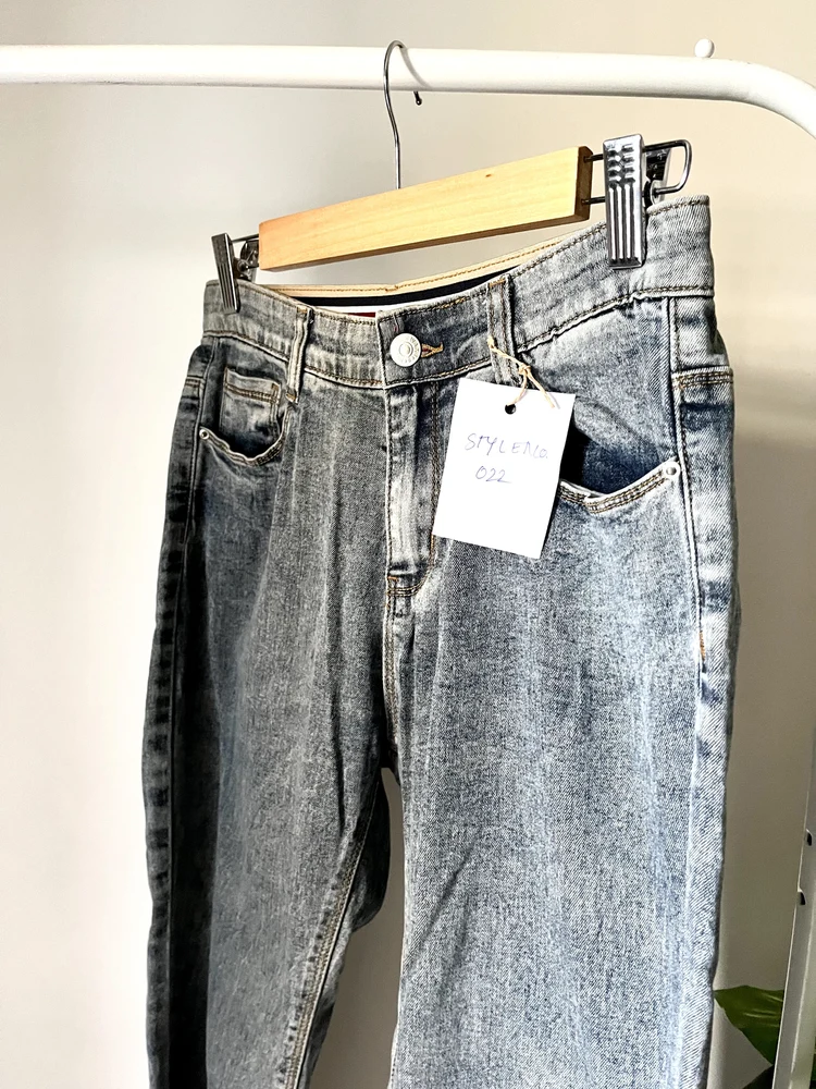 Charcoal blue straight fit jeans 