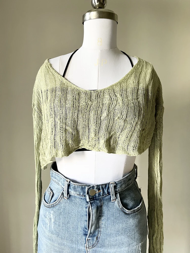 Mint green crop top 