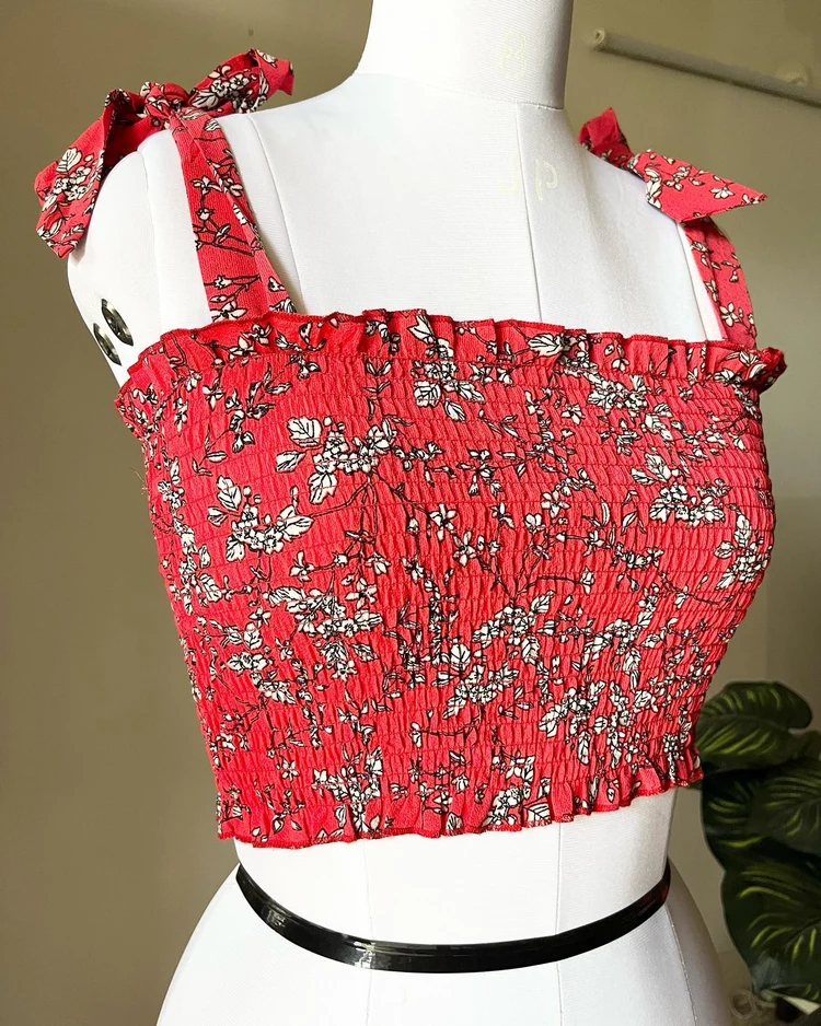 Floral smoked top 