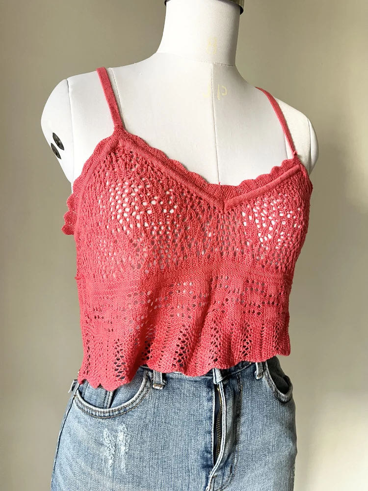Peach crochet top