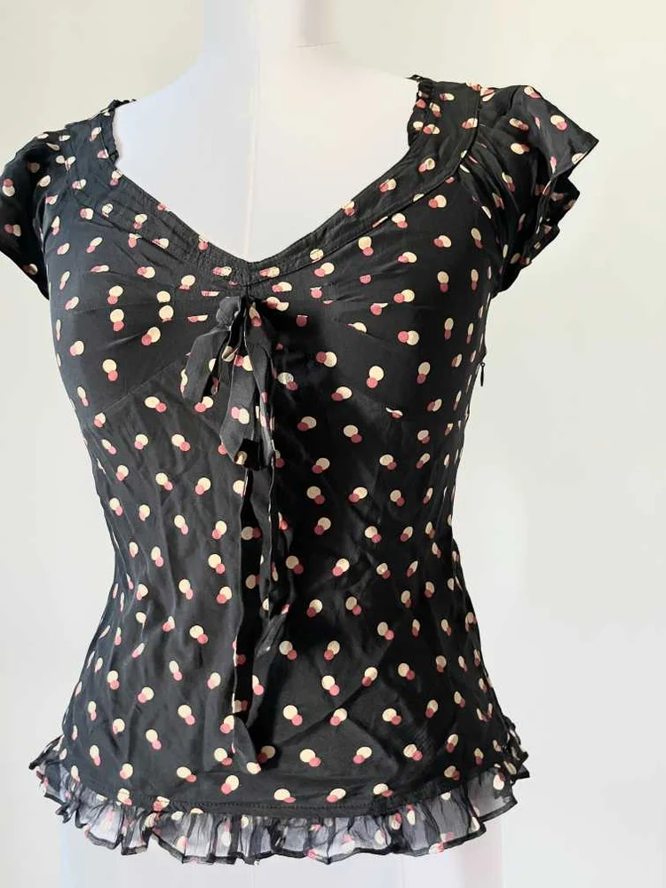 Polka printed y2k top