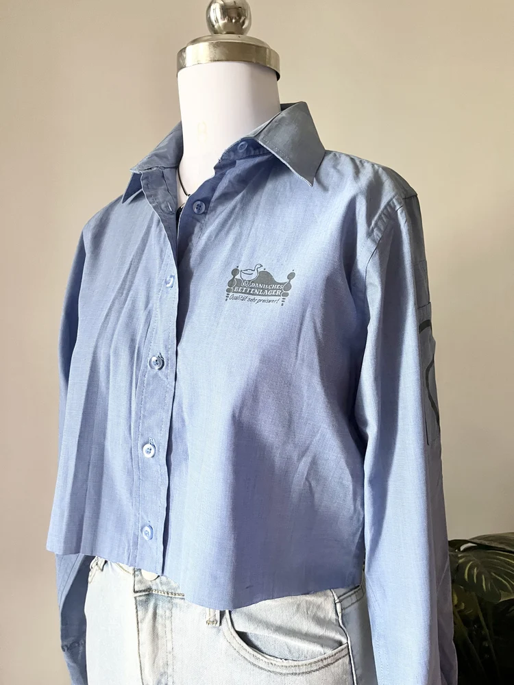 Blue crop shirt