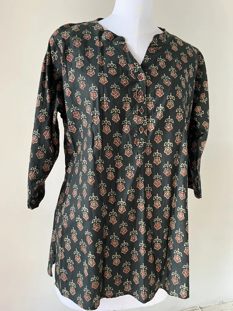 Green print kurti