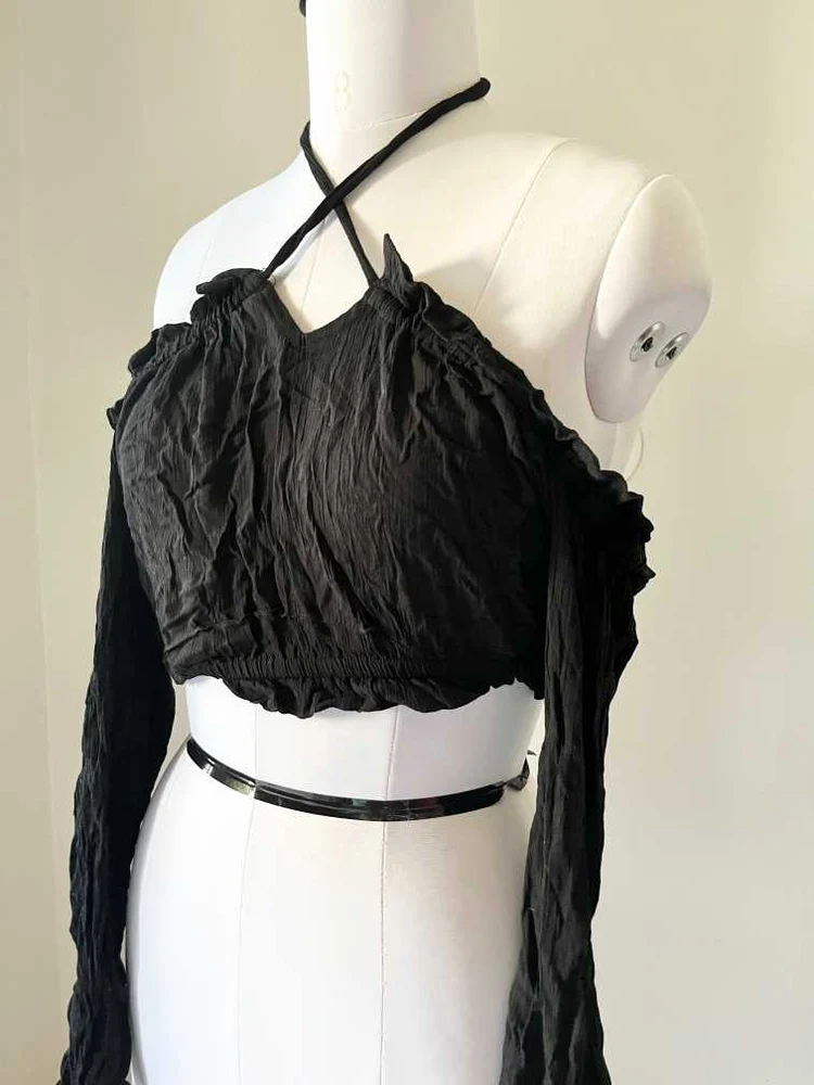 Black off shoulder top 