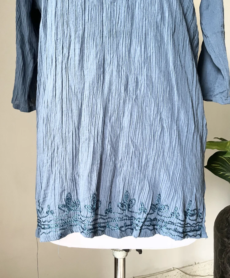 Blue embroidered Short kurti 