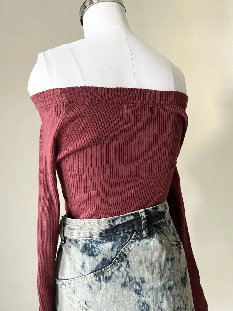 Wine off-shoulder top 