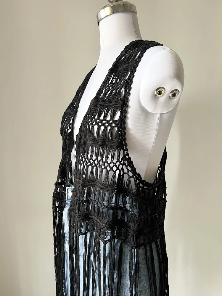 Black crochet shrug 