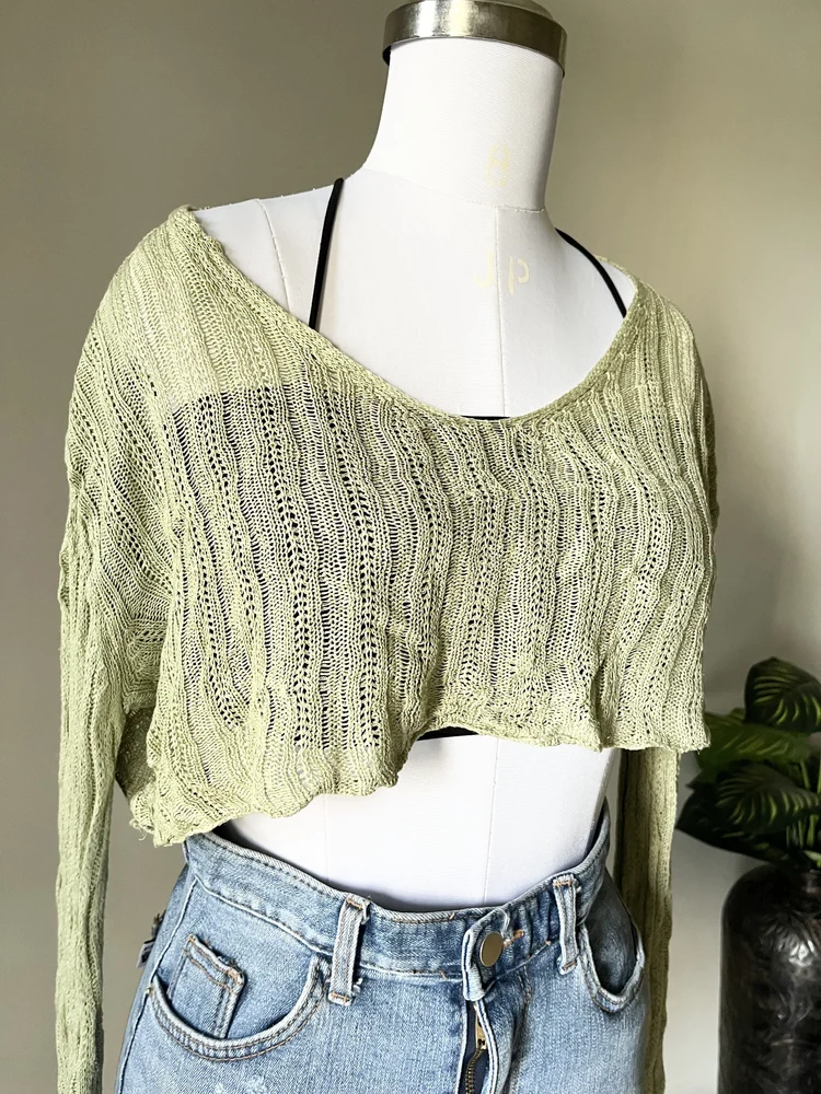 Mint green crop top 
