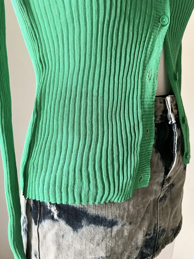 Green button down top 