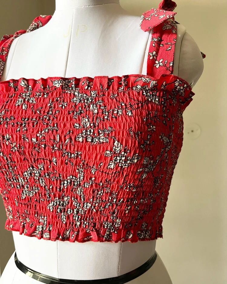 Floral smoked top 