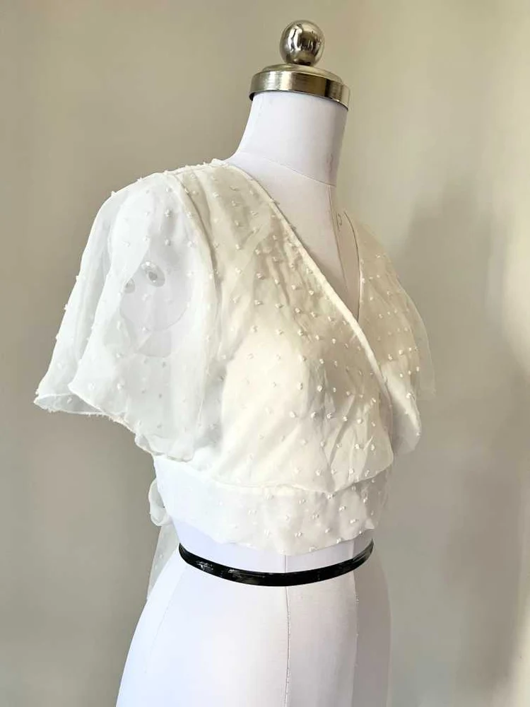 White tie-up top