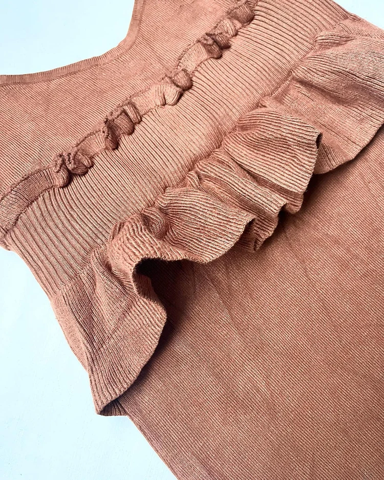 Brown ribbed dress 