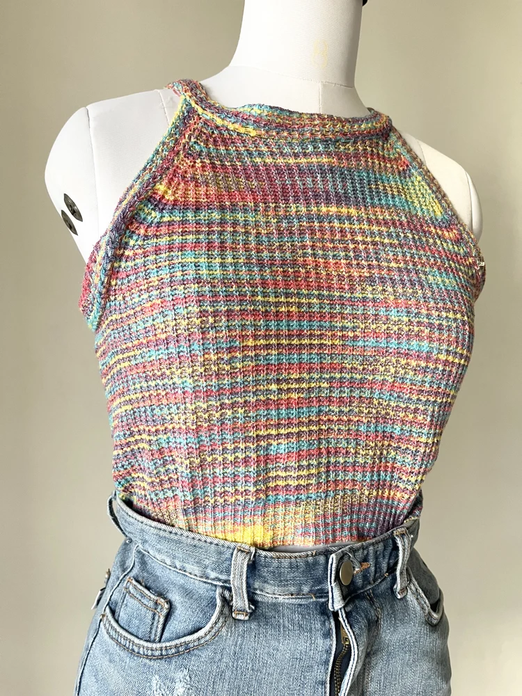 Multicolored crochet top