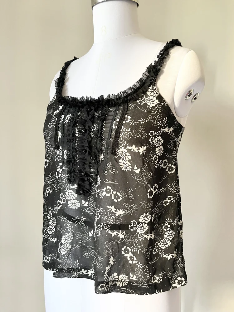 Black floral top 