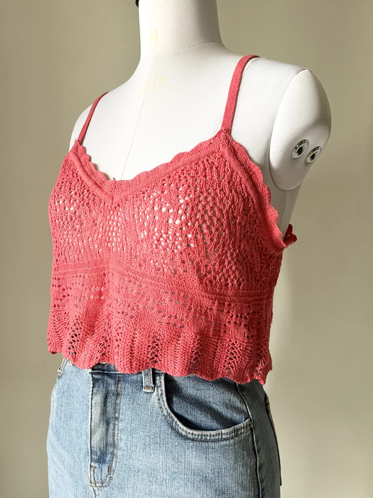 Peach crochet top