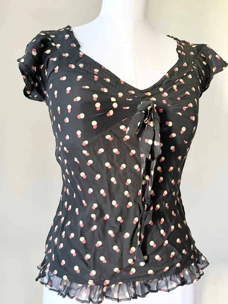 Polka printed y2k top