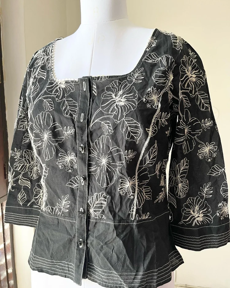 Black embroidery Top 