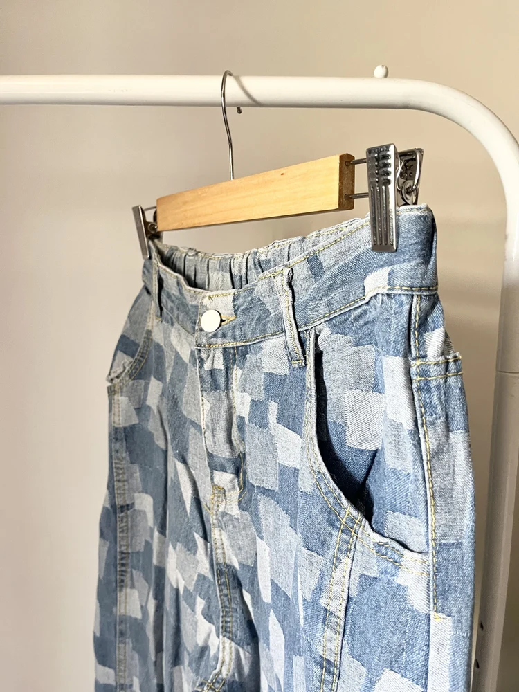 Printed wide-leg Jeans