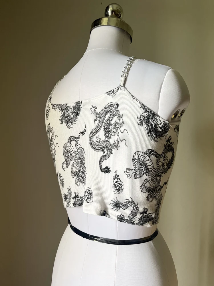 White printed top