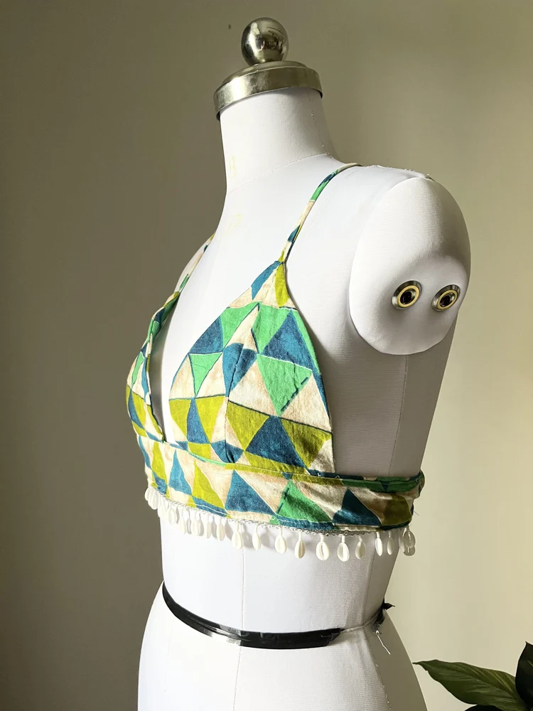 Aztec print brallet top