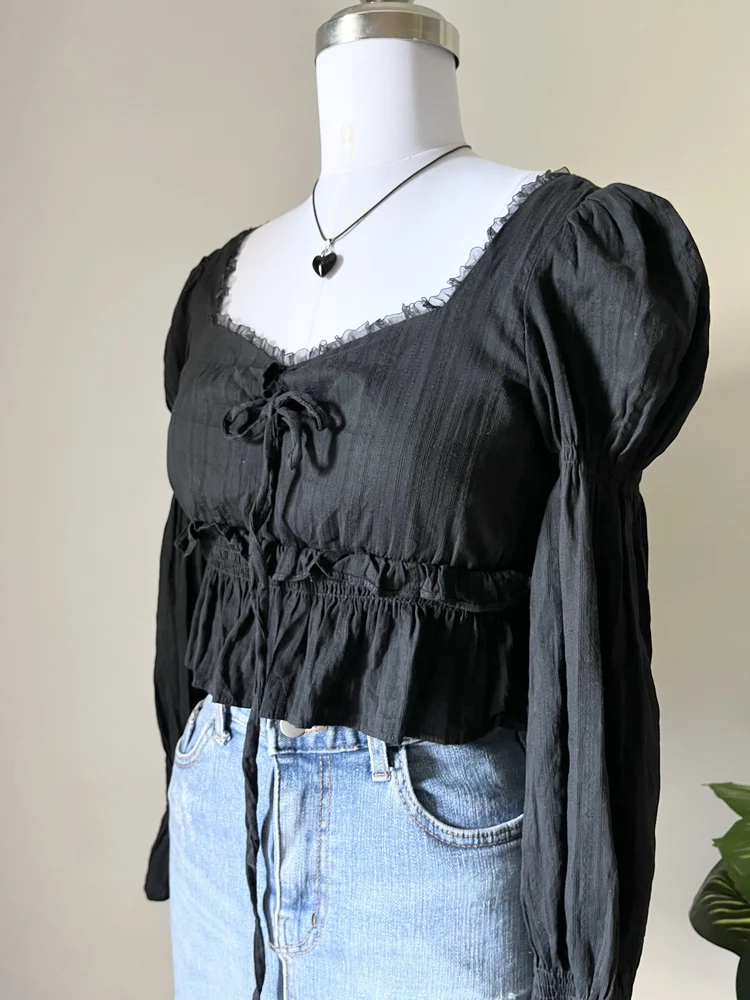 Black Ruffle design top