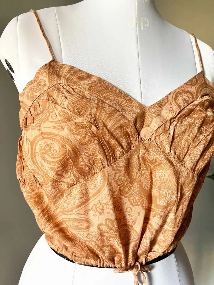 Mustard paisley print top