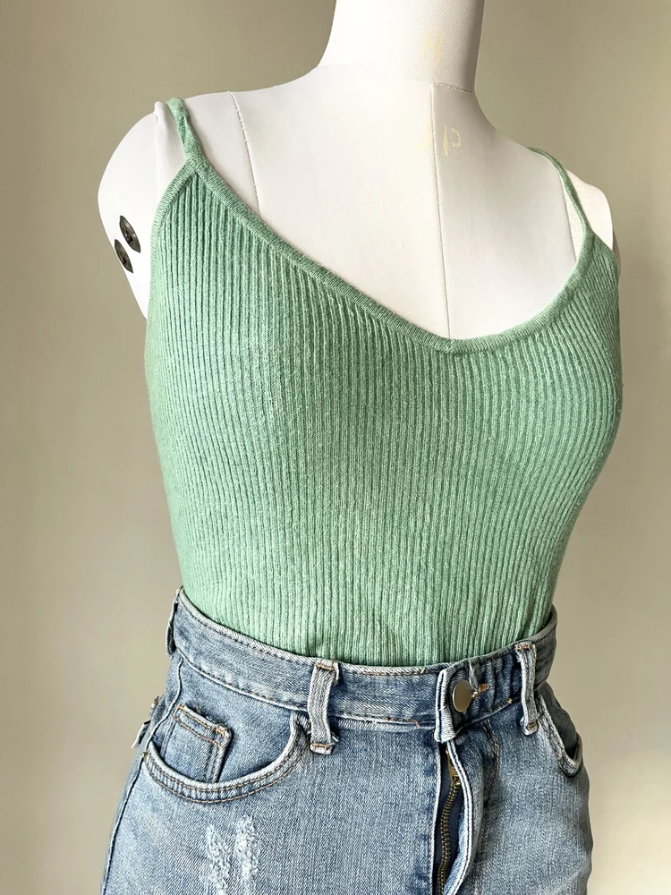 Mint green rib top 