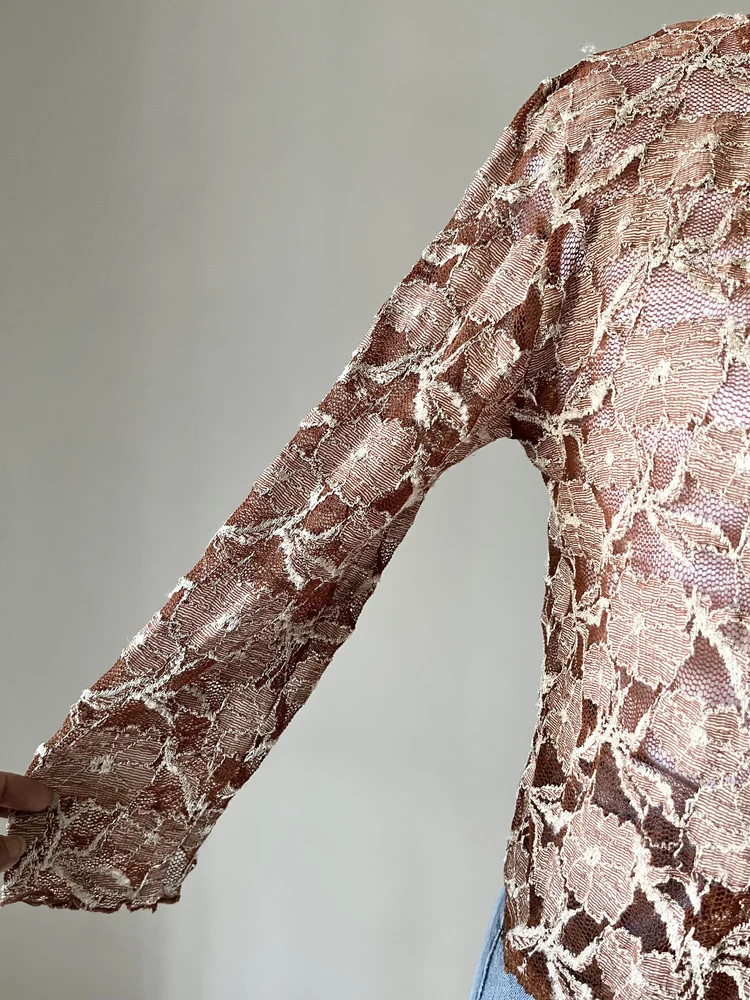 Brown lace top 