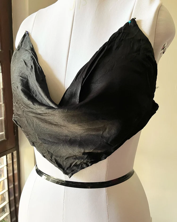 Black satin top 