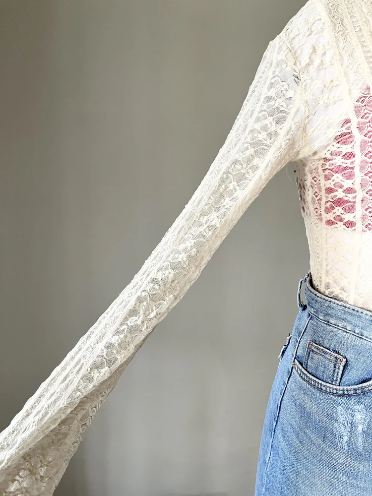 Beige lace top 
