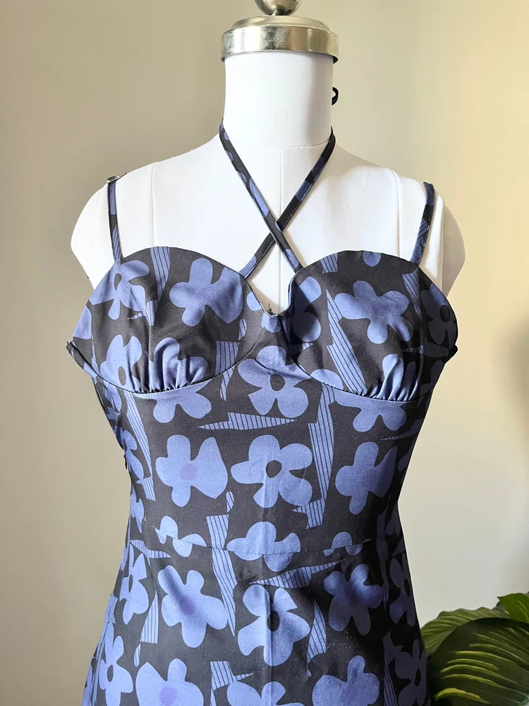 Purple floral dress
