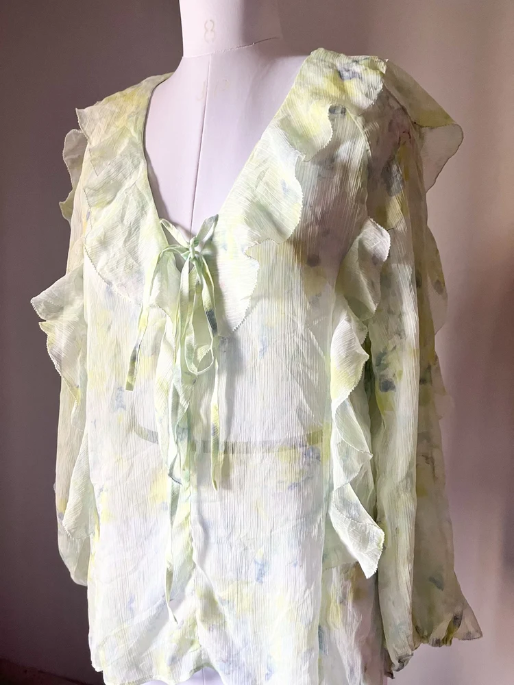 Tie-dye sheer top 