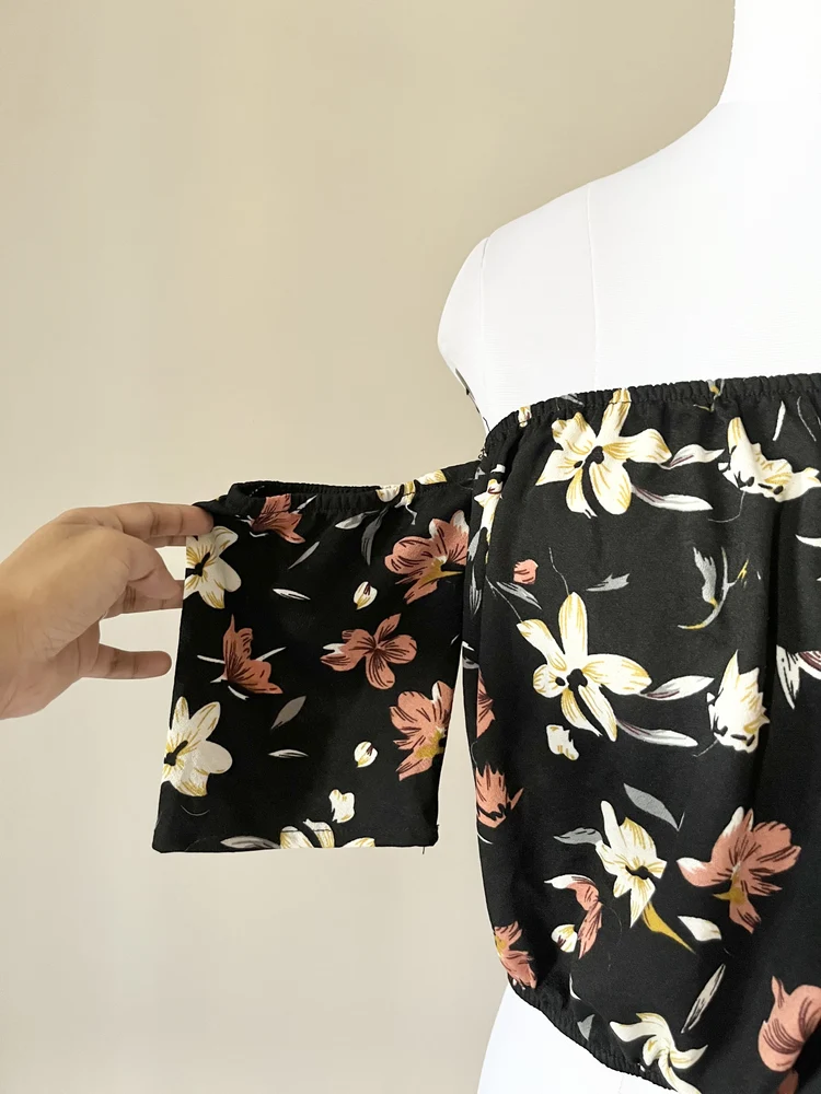 Bardot black floral top
