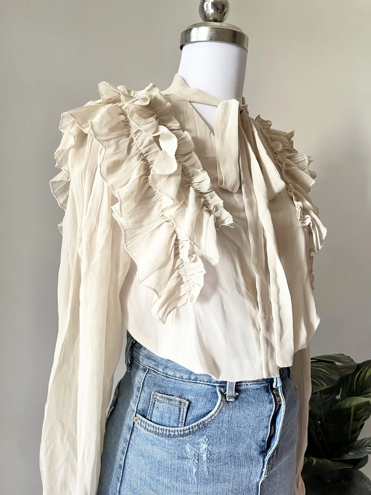 Beige Frill shirt 